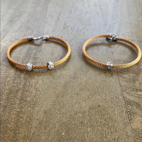 Charriol Gold and Silver Cable Bracelets with Sparkling Accents - Picture 3 of 3